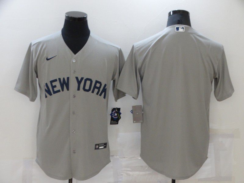 Men New York Yankees Blank Grey Game 2021 Nike MLB Jersey->new york yankees->MLB Jersey